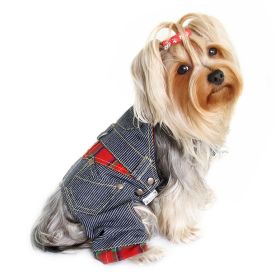 Adorable Stripy Denim Overall (Color: Blue, size: S)