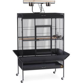 Select Wrought Iron Play Top Parrot Cage (Option: Pewter)